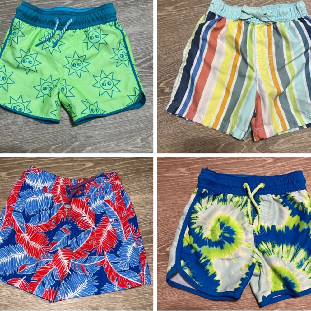 Cat & Jack Cotton On Wonder Nation Toddler Boy 2T Swim Trunk Lot Swimtrunks 9